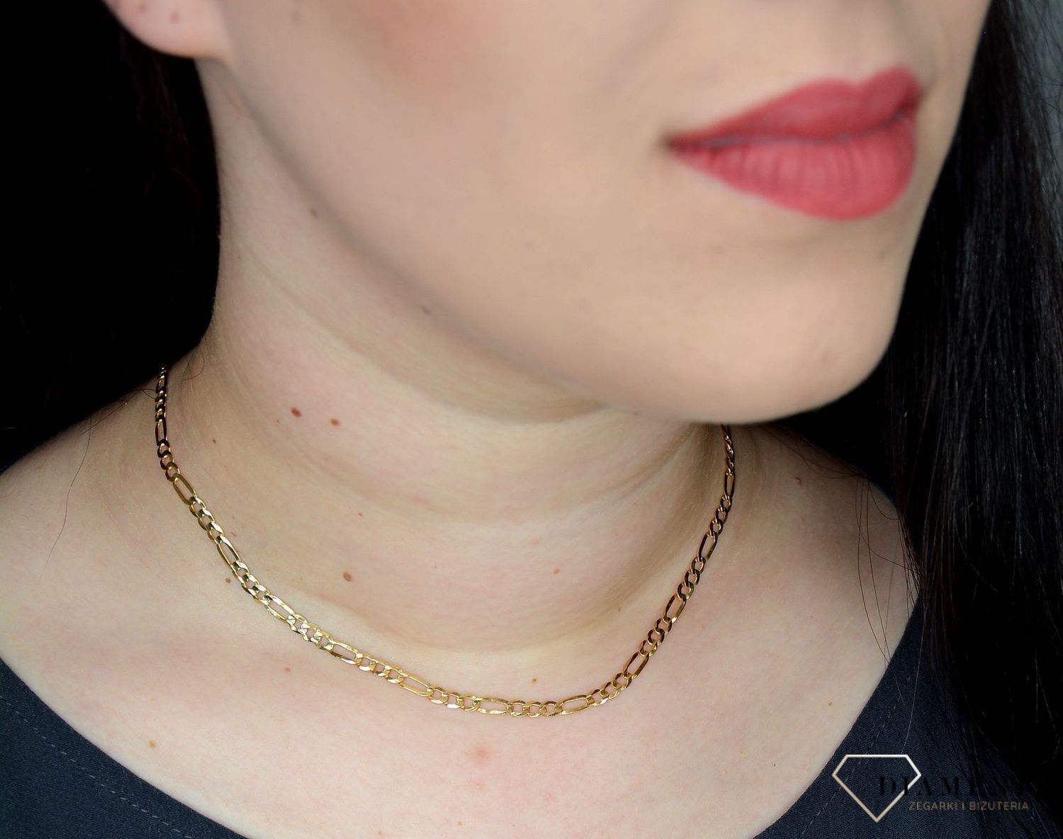 Złoty łańcuszek 585 Figaro 3,5 mm DIA-LAN-3145-585 3,5mm (1).jpg